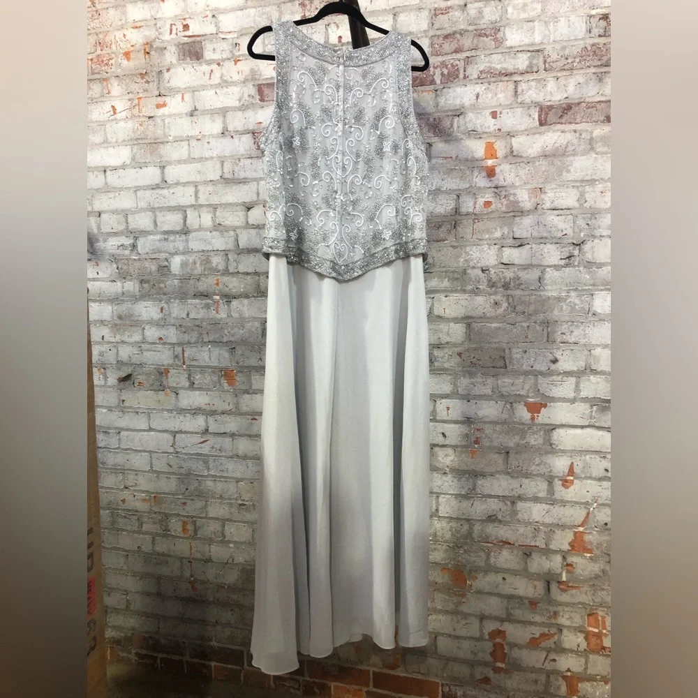 NWT J Kara Embellished Top Mock 2 Piece Dress Sz 16 - Picture 4 of 7